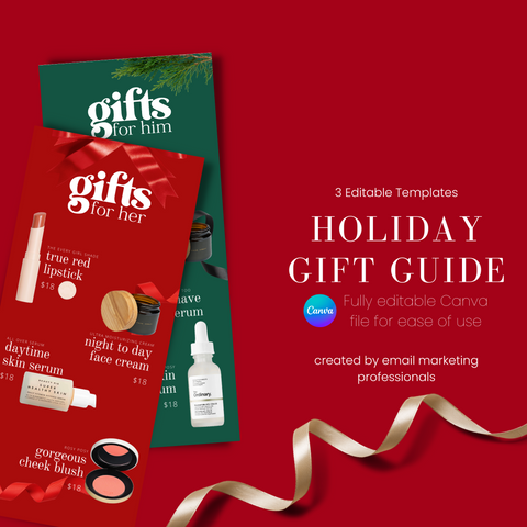 Editable Natural Holiday Gift Guide Email Template 3 Pack