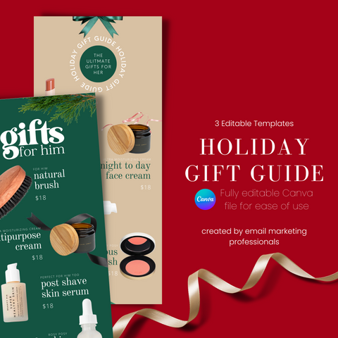 Editable Natural Holiday Gift Guide Email Template 3 Pack